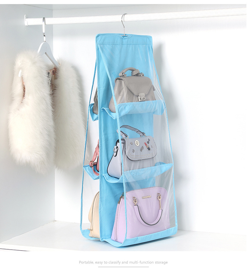 Double-sided six-layer bag hanging bag non-woven hanging bag storage bag hanging bag storage bag Item Picture