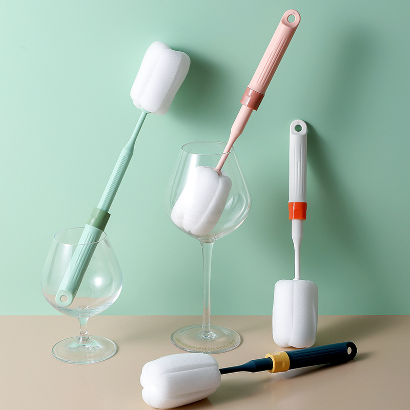 1139 retractable extended handle sponge cup brush cleaning brush Thermos cup kettle brush washing cup milk bottle cleaning brush full figure