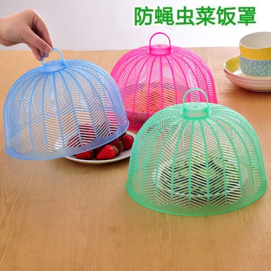 Colorful plastic table cover food cover kitchen summer fly-proof insect cover round cover food cover Specification drawing