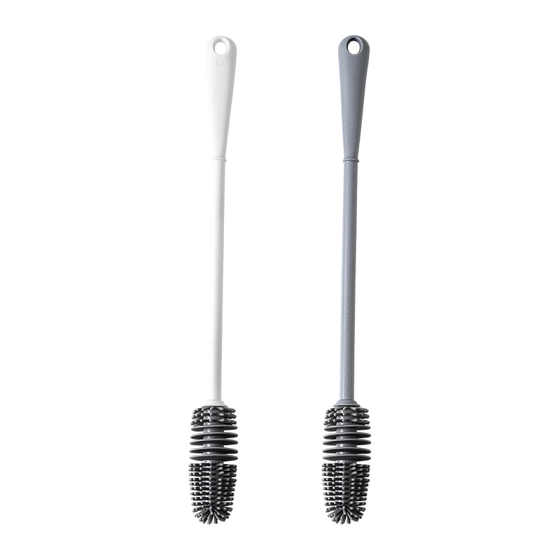 Cup washing brush long handle silica gel household no dead corner special cleaning brush milk bottle wall breaking machine decontamination magic cup brush Item Picture