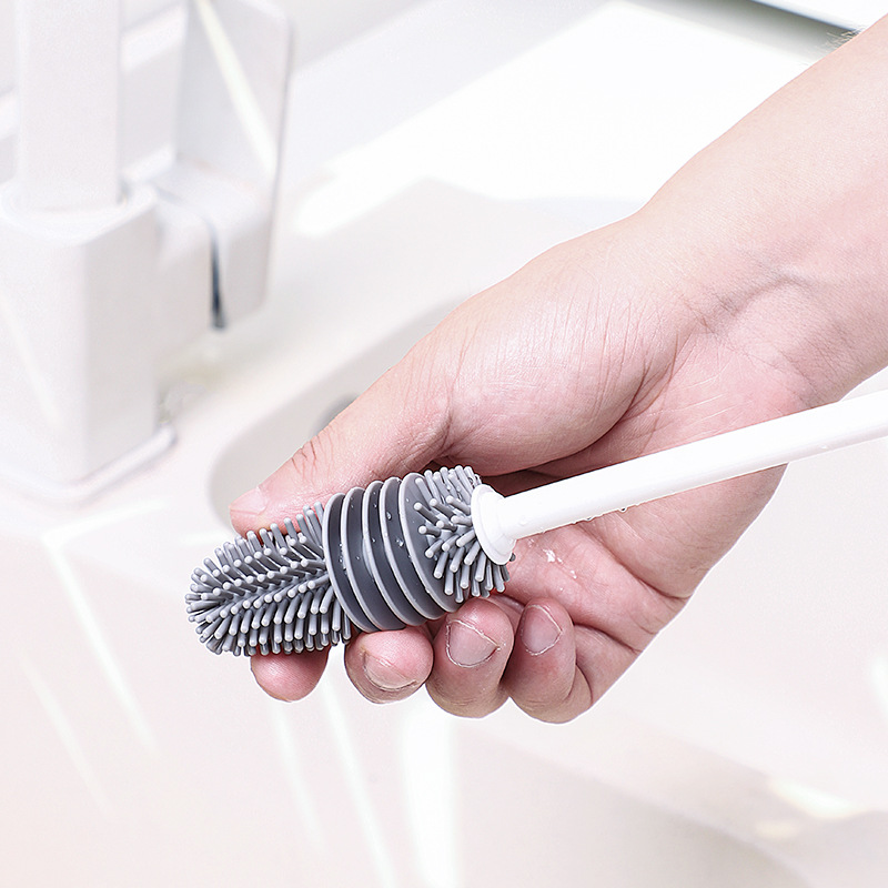 Cup washing brush long handle silica gel household no dead corner special cleaning brush milk bottle wall breaking machine decontamination magic cup brush Application Scenario