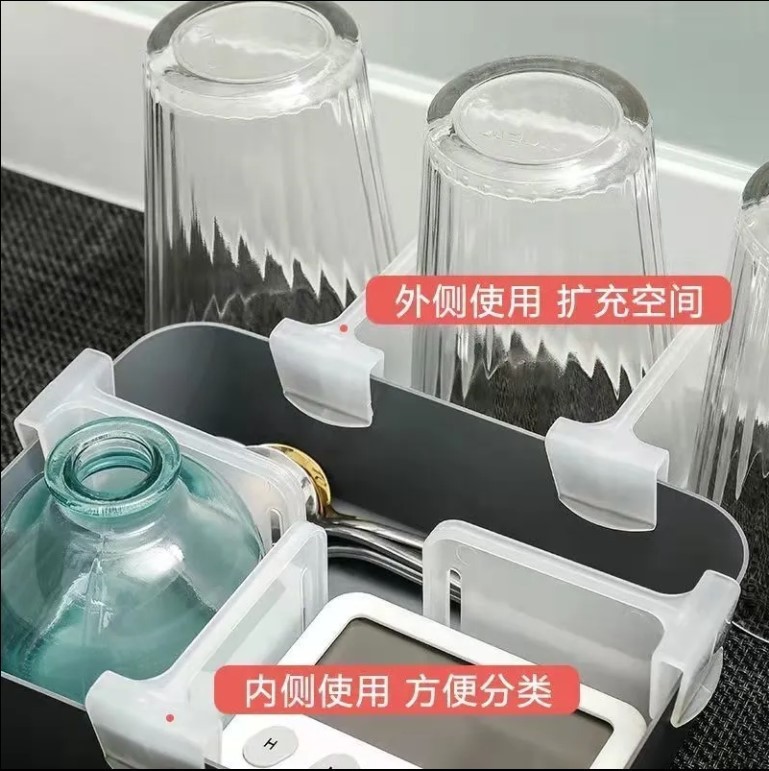 AX Japanese refrigerator side door partition partition creative storage partition plate clamp free combination partition baffle fixed buckle Specification drawing
