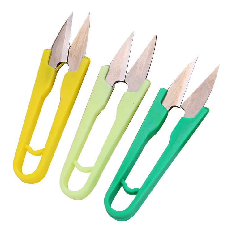V - shaped small scissors wholesale U - shaped plastic spring yarn cutting thread cutting cross stitch thread head special thread cutting manufacturers Item Picture