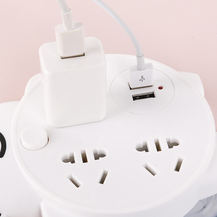 Creative cartoon Bear socket usb Multi-hole power Converter Home Office strip switch strip plugbar Specification drawing