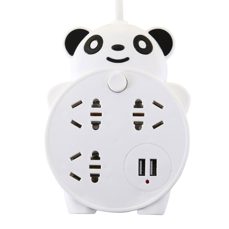 Creative cartoon Bear socket usb Multi-hole power Converter Home Office strip switch strip plugbar Item Picture
