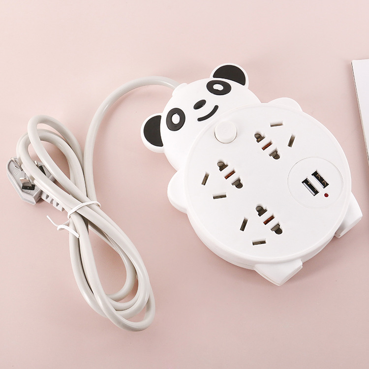 Creative cartoon Bear socket usb Multi-hole power Converter Home Office strip switch strip plugbar details Picture