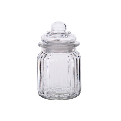 Glass tea canister sealed canister small transparent bottle small storage canister grain storage canister glass canister Item Picture