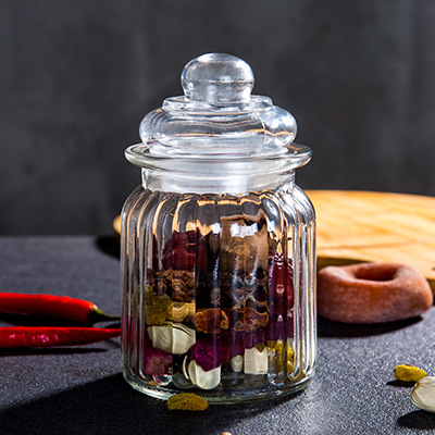 Glass tea canister sealed canister small transparent bottle small storage canister grain storage canister glass canister details Picture