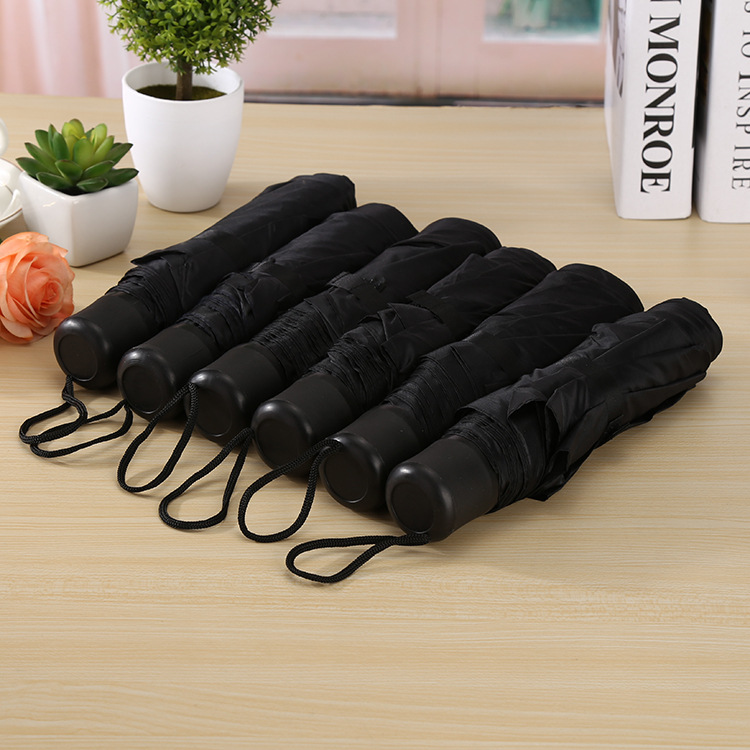 8K solid color umbrella Simple home mini portable three fold umbrella special promotion gift advertisement folding umbrella Specification drawing