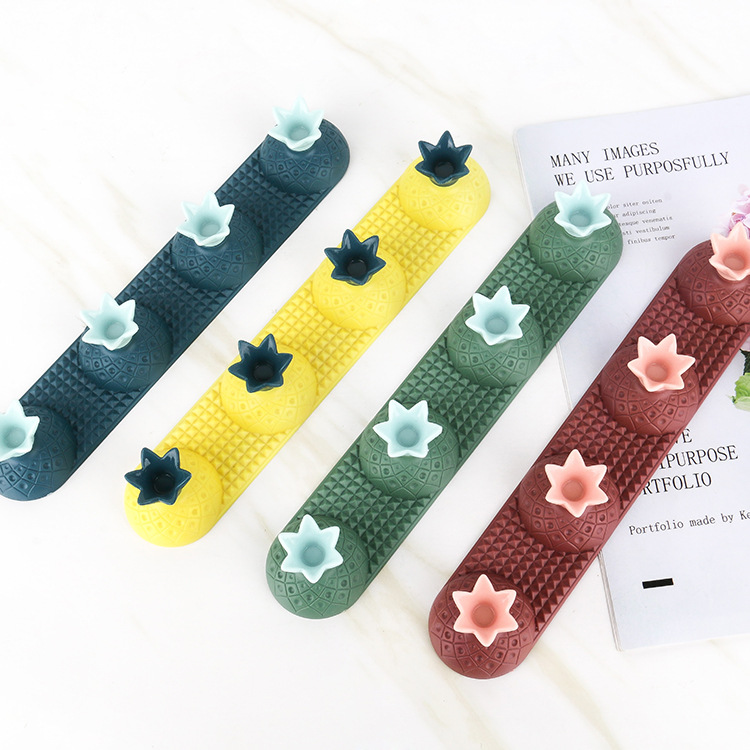 Nordic style home creative plastic hook kitchen bathroom wall porch four hook no hole no trace sticky hook Specification drawing