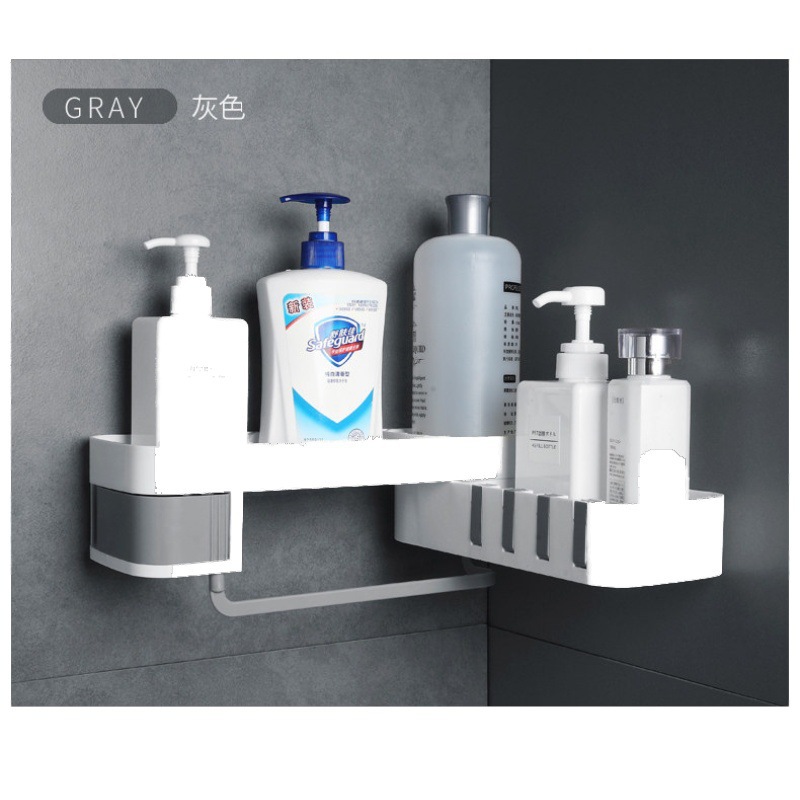 No trace of non - perforated toilet storage rack bathroom rack no trace of rotating frame wash gargle frame flat corner triangle Item Picture