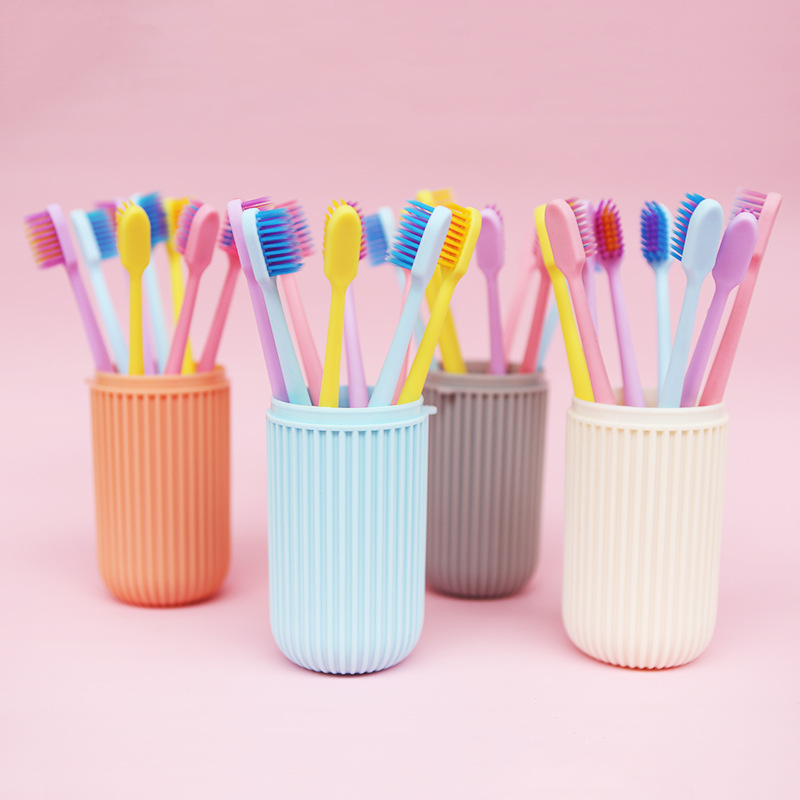 Douyin the same macaron toothbrush box adult soft hair 8 pack travel set portable brand custom full figure