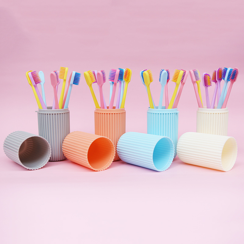 Douyin the same macaron toothbrush box adult soft hair 8 pack travel set portable brand custom details Picture