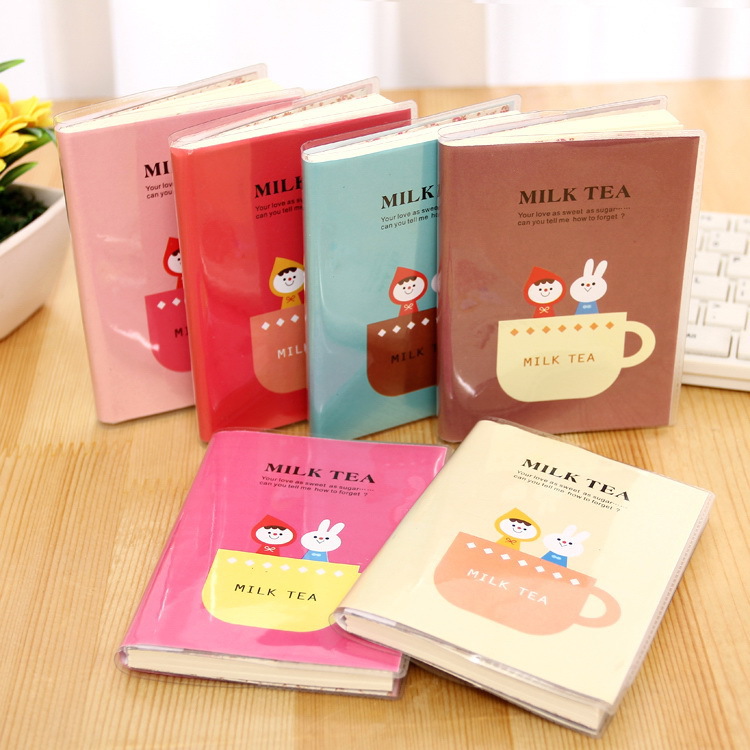 Creative lovely student notepad milk tea time glue set of student notepad student stationery wholesale details Picture