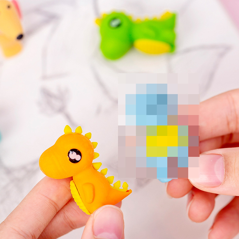 5218 in the cool creative card small Tyrannosaurus eraser student rubber stationery wholesale custom manufacturers stationery wholesale Specification drawing