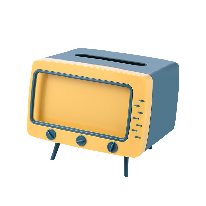 2020 Creative desktop TV tissue box multifunctional roll-out carton Internet celebrity built-in mobile phone storage box Item Picture