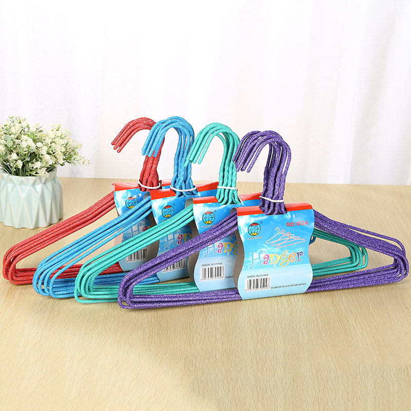 0524 Simple and thickened metal impregnated non-trace air drying clothes rack color household wardrobe adult non-slip clothes rack full figure