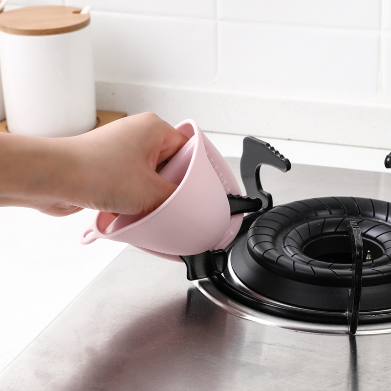 Silicone anti-hot glove bowl clamp kitchen heat insulation dish clamp bowl holder baking oven heat insulation sleeve details Picture