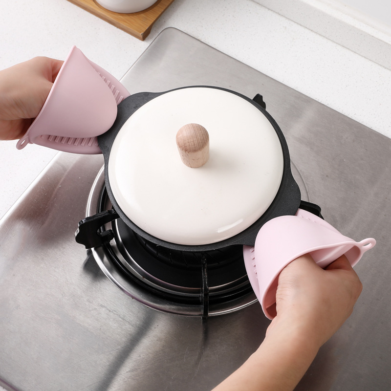 Silicone anti-hot glove bowl clamp kitchen heat insulation dish clamp bowl holder baking oven heat insulation sleeve full figure