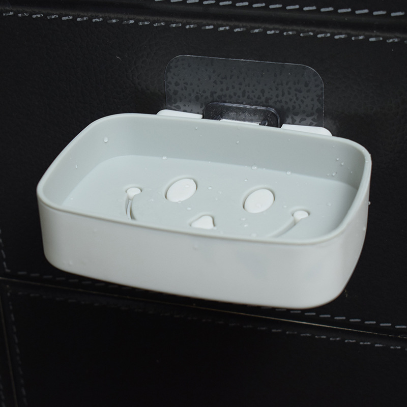Manufacturers wholesale creative toilet two-layer smiley face soap box multi-layer bathroom soap rack drain soap box Specification drawing