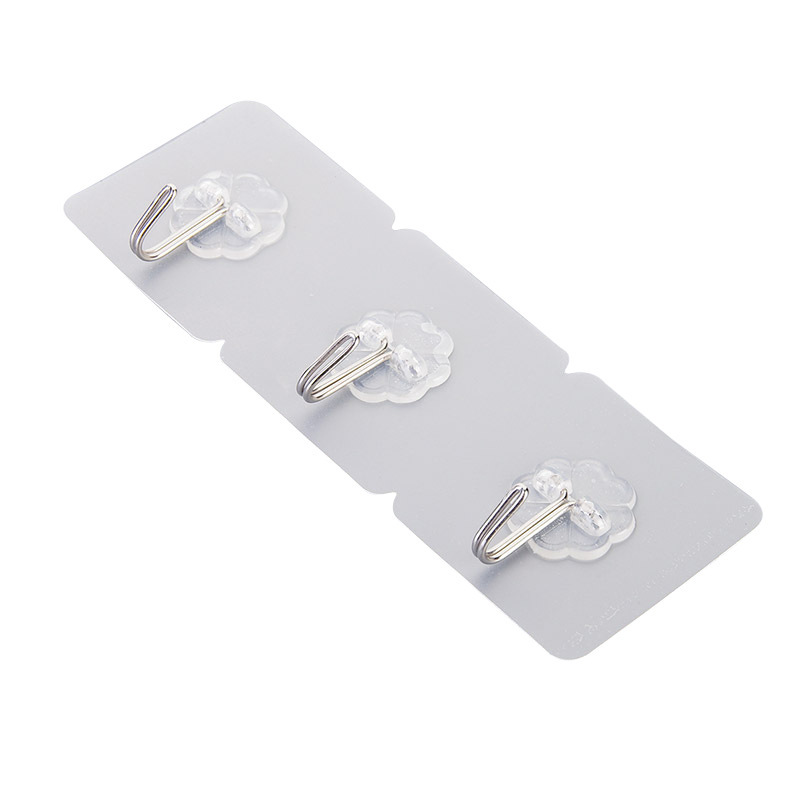 513 transparent strong door behind the adhesive hook pattern nailless trace hanging hook wall bathroom creative hook wholesale Item Picture