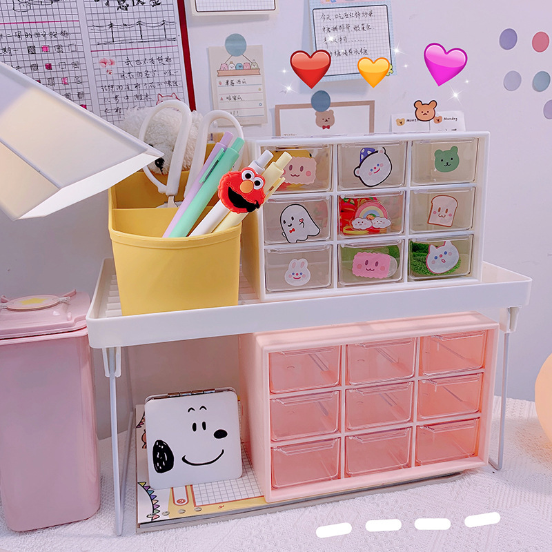 ins girl dustproof drawer storage box Desktop stationery jewelry sorting box hand ledger cosmetics storage Application Scenario