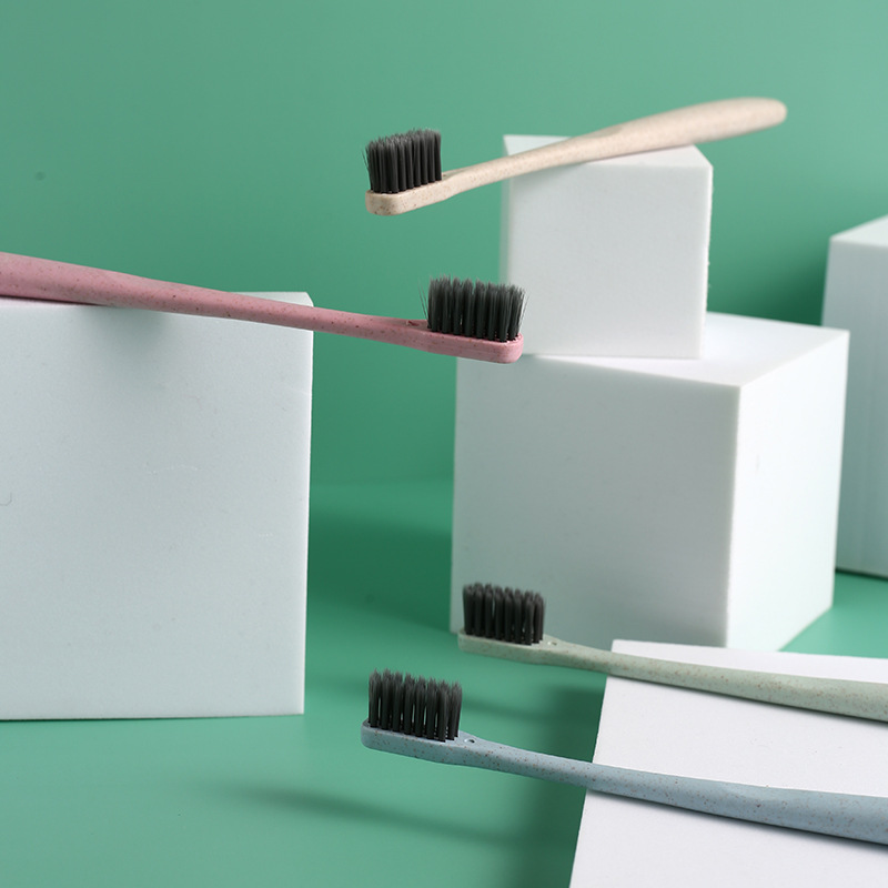 Wheat straw toothbrush family travel hotel single tube pack Japanese bamboo charcoal soft bristle toothbrush independent packaging toothbrush Application Scenario