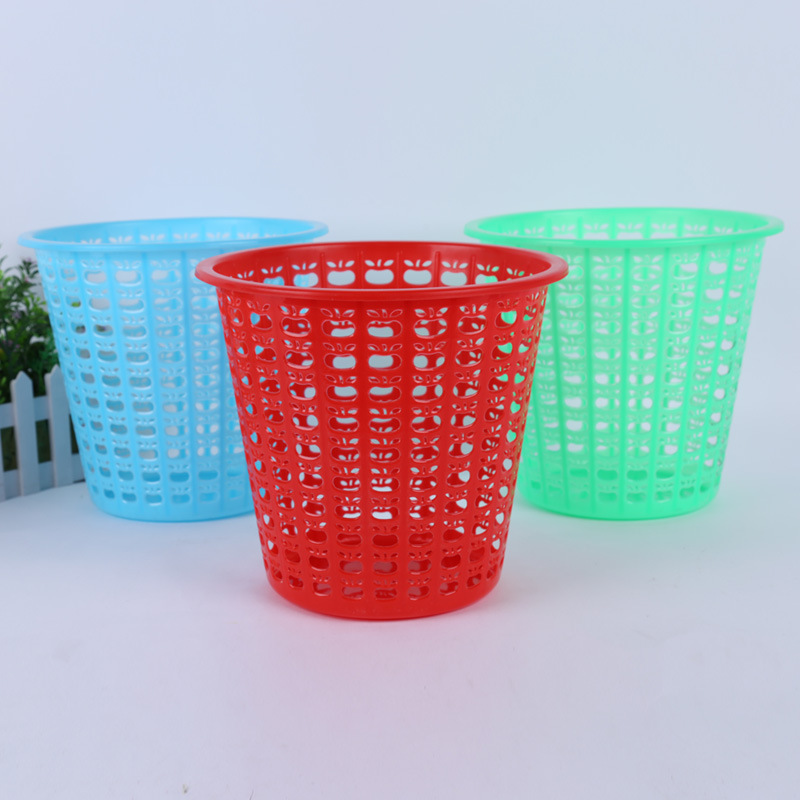 Factory DIRECT CLEANING storage plastic trash cans colorful pp materials office paper basket household hollow trash cans details Picture