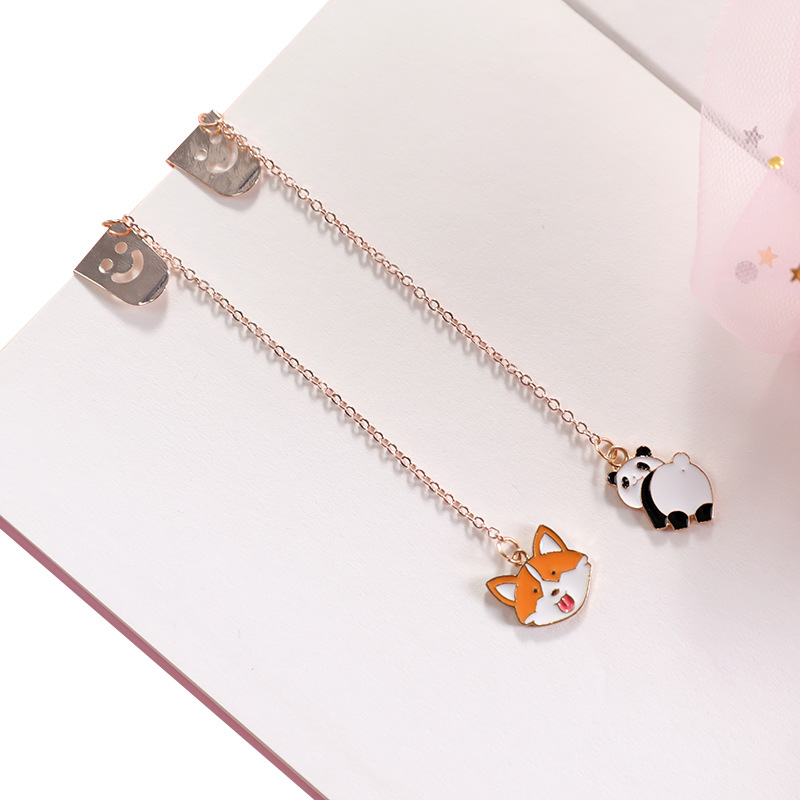 Hangzo Korean creative cartoon metal Pendant bookmark small fresh and lovely pendant Pendant student binder bookmark Item Picture