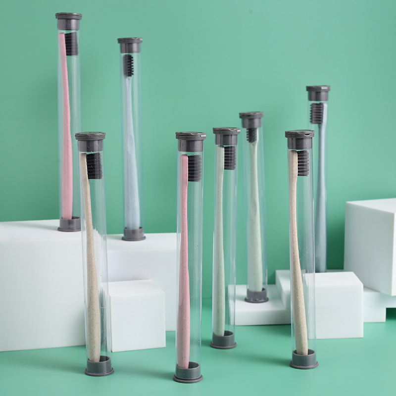 Wheat straw toothbrush family travel hotel single tube pack Japanese bamboo charcoal soft bristle toothbrush independent packaging toothbrush Item Picture