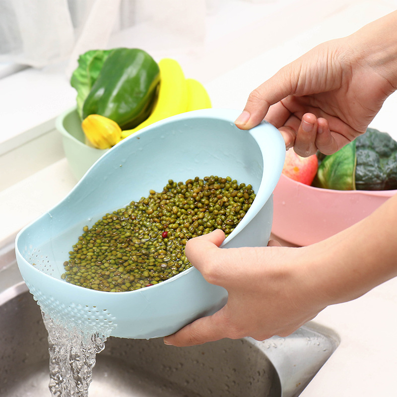 Dazzle COLOR thickENED KITCHEN rice washing MACHINE washing rice sieve washing rice basin plastic drain washing vegetable basket washing vegetable basket size full figure