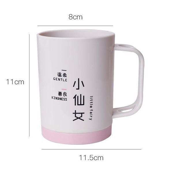 Plain washing cup household brushing cup Plastic two-color thick cup creative pair toothbrush cup with handle Item Picture