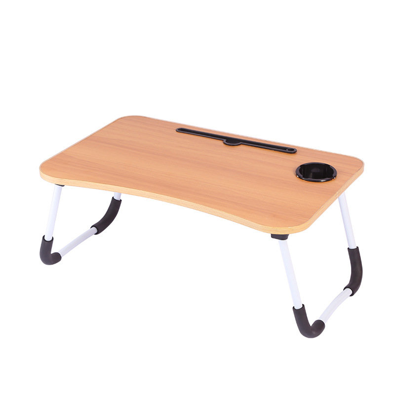 Bed computer desk folding small table folding desk card slot cup holder college students dormitory computer desk simple Item Picture