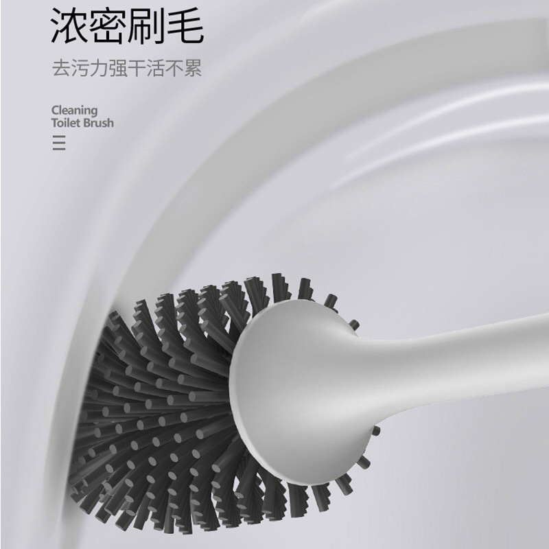 Toilet brush Silicone toilet brush long handle soft hair hanging wall type non-punching household toilet cleaning brush Application Scenario