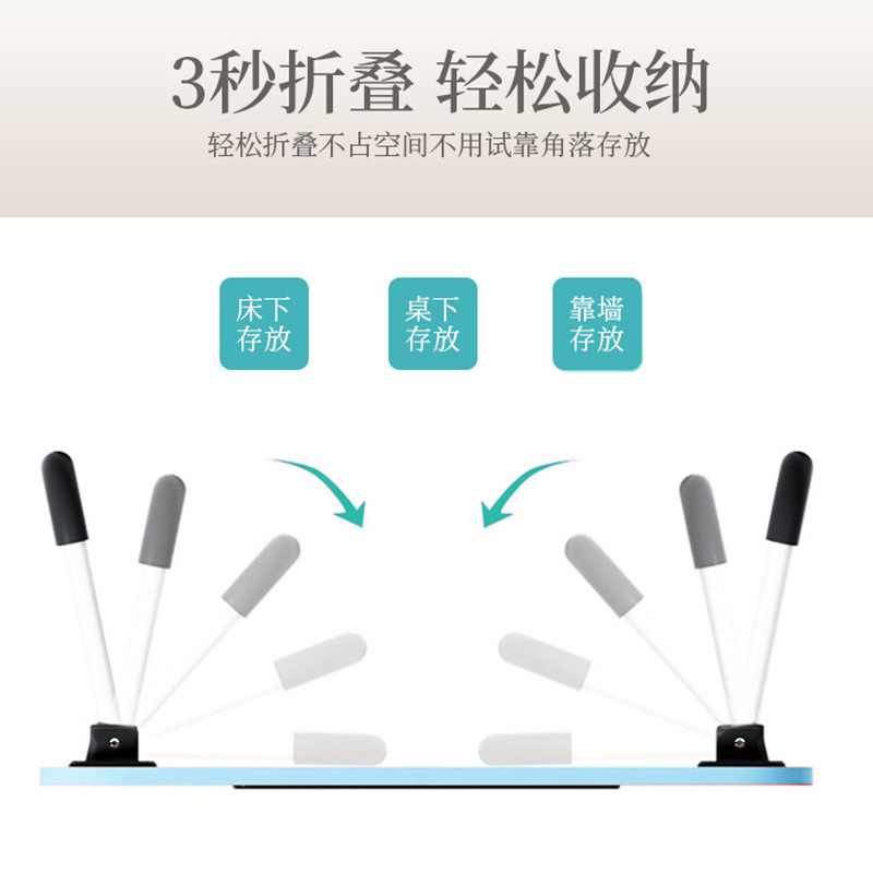 Bed computer desk folding small table folding desk card slot cup holder college students dormitory computer desk simple details Picture