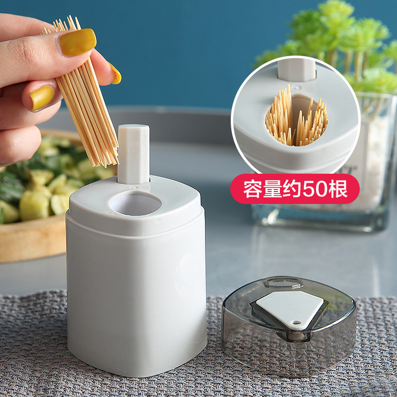 Toothpick box creative automatic pop-up home living room press type toothpick can portable toothpick can Application Scenario