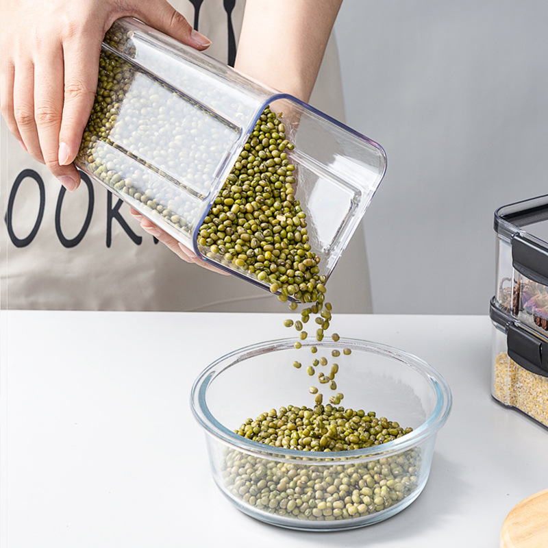 Sealed cans of grain and multigrain kitchen storage food grade transparent plastic cans box snacks dry goods tea storage cans Application Scenario