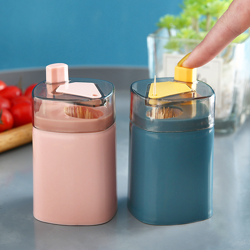 Toothpick box creative automatic pop-up home living room press type toothpick can portable toothpick can full figure