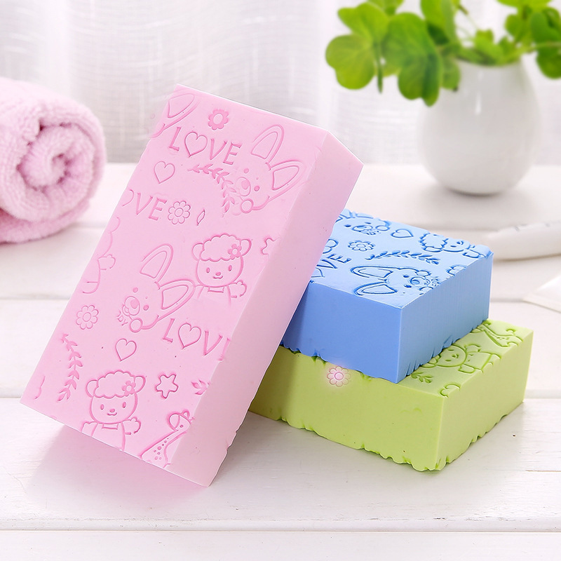 New cartoon scrubbing sponge high density printing children's non-scrubbing bath towel household bath dust rub magic Application Scenario