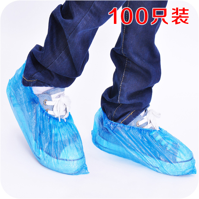 Disposable thickened PE plastic shoe cover dustproof and waterproof shoe cover 100 household waterproof shoe cover full figure