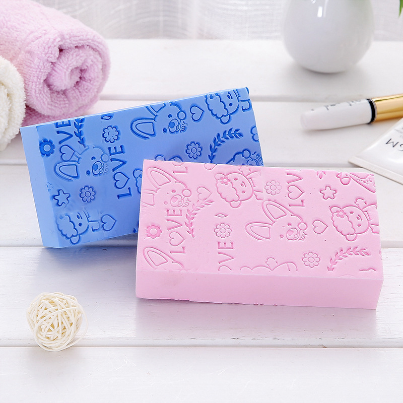 New cartoon scrubbing sponge high density printing children's non-scrubbing bath towel household bath dust rub magic Specification drawing