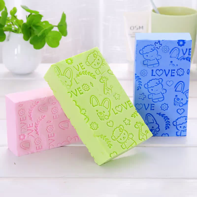 New cartoon scrubbing sponge high density printing children's non-scrubbing bath towel household bath dust rub magic details Picture