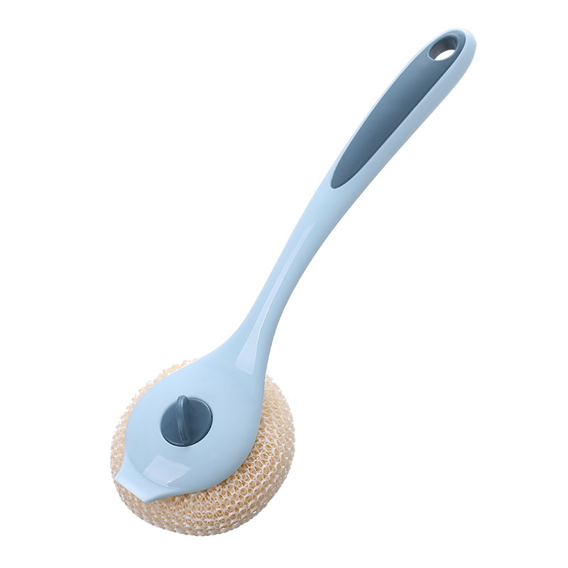 Long handle pot brush Kitchen cleaning ball degradable fiber cleaning brush household decontamination does not harm pot washing dish brush pot brush Item Picture
