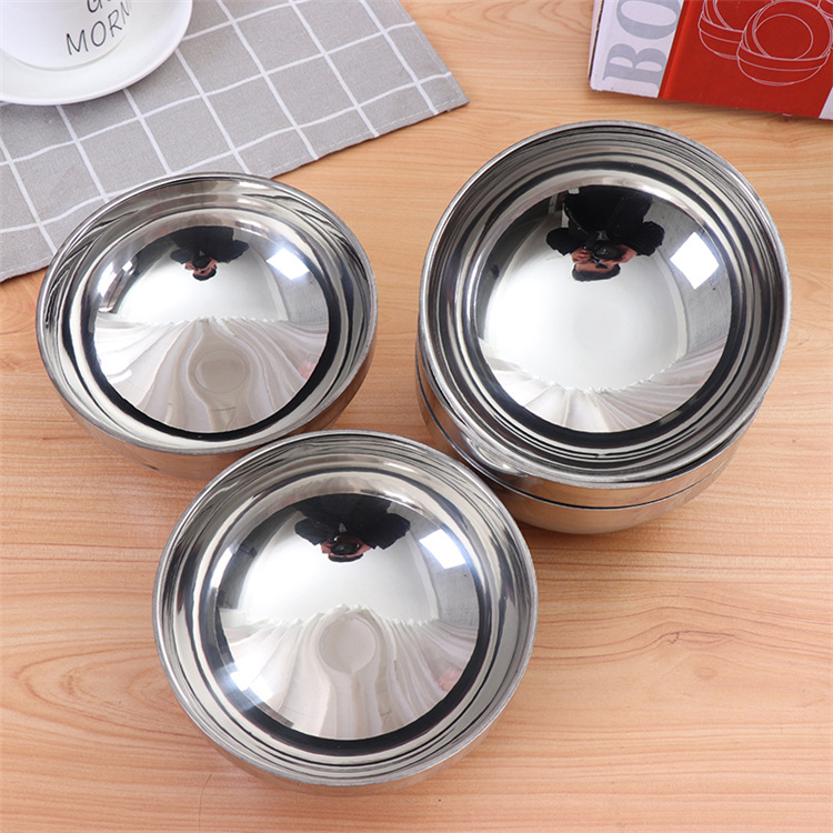 Stainless steel double insulated bowl 13/14/15cm household double insulated stainless steel bowl details Picture