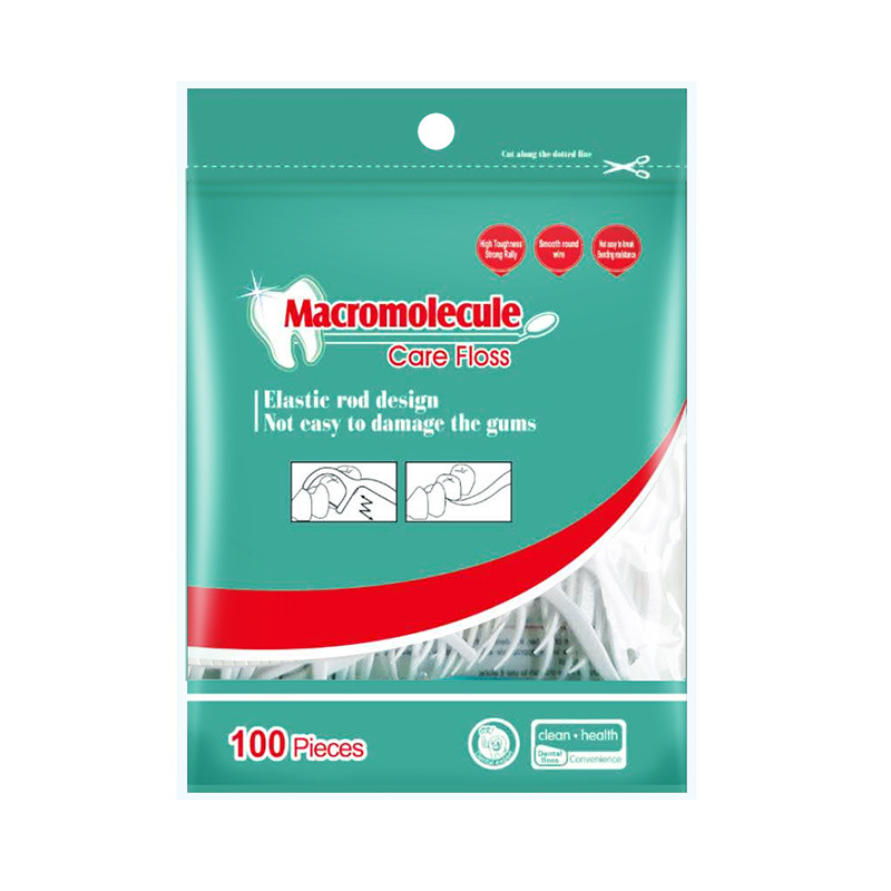 Foreign trade explosive 100 zipper bag dental floss rod disposable toothpick manufacturer bag dental floss rod wholesale Specification drawing