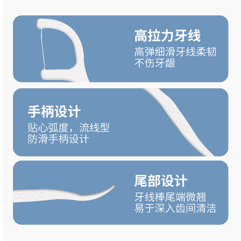 Foreign trade explosive 100 zipper bag dental floss rod disposable toothpick manufacturer bag dental floss rod wholesale Item Picture