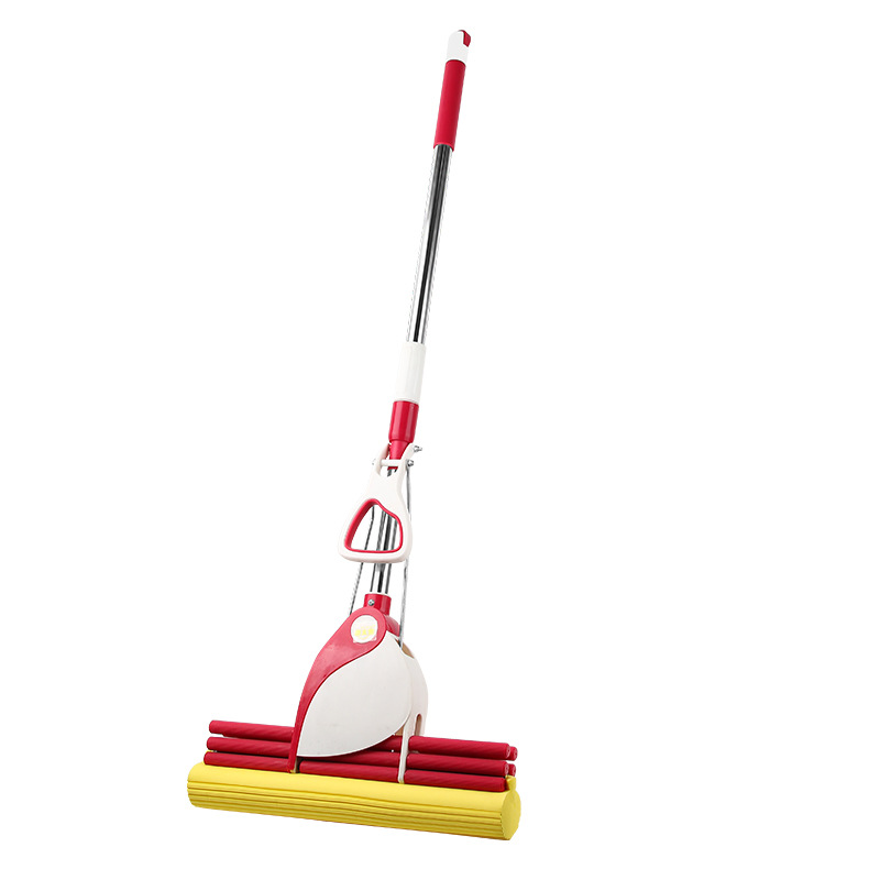 2020 new large 38 upgrade water squeeze large mops rubber cotton household stainless steel roller absorbent sponge drag Item Picture