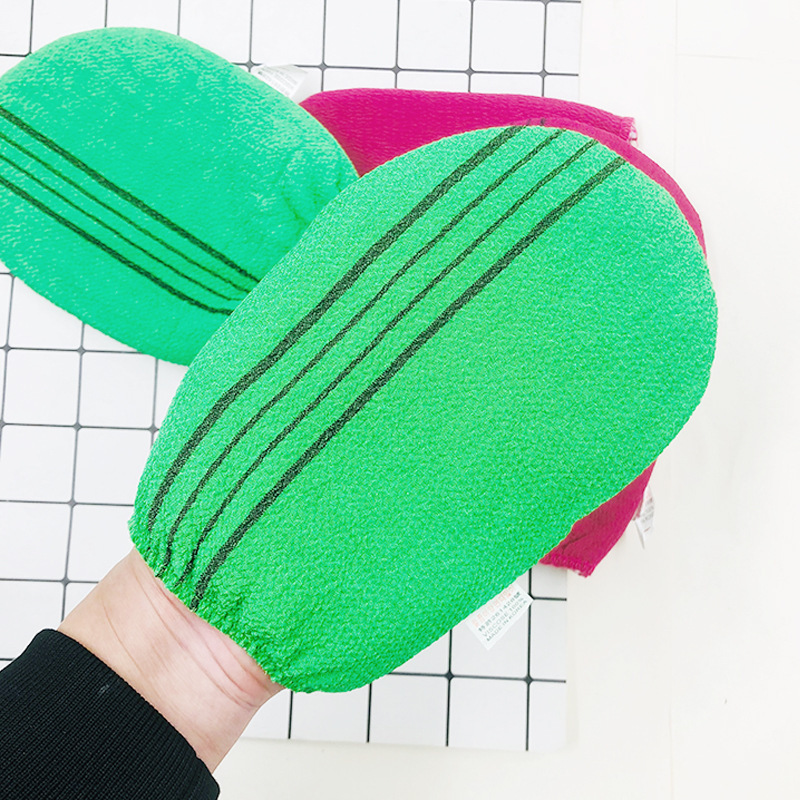 Korean granny scrub towel bath gloves Scrub towel bath gloves on both sides exfoliating bath towel Specification drawing