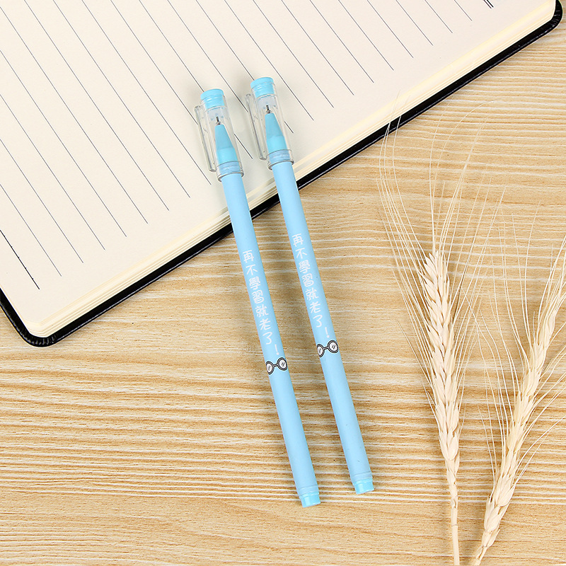 2020 new creative personality outstanding students full needle tube neutral pen funny text plastic signatory pen manufacturers direct supply Specification drawing