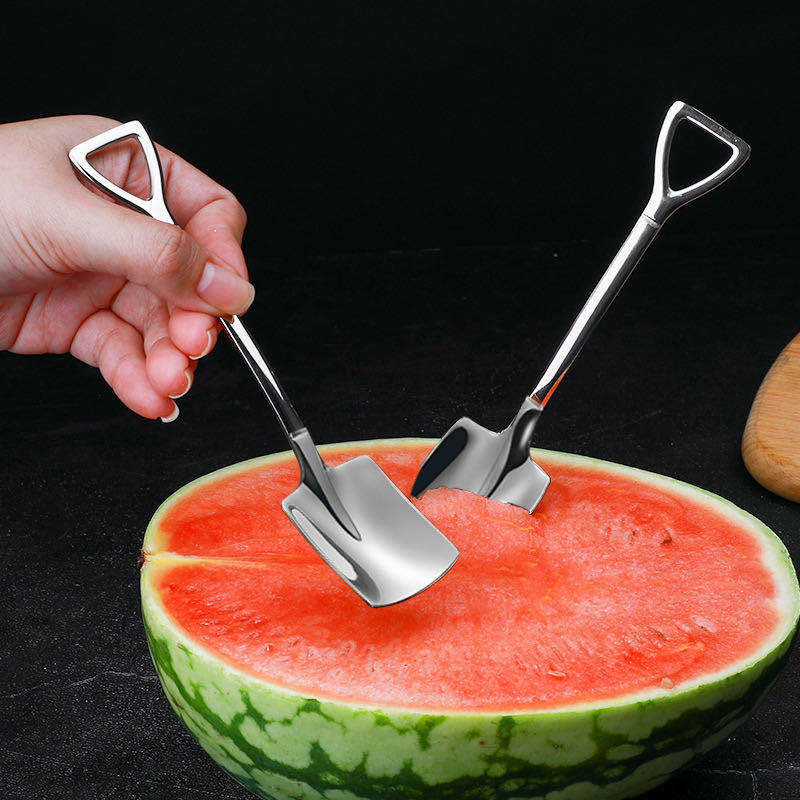 304 stainless steel shovel spoon retro Internet red tableware watermelon ice cream honey giveaway creative personality creative spoon Specification drawing